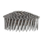 MFT stogvinės vinys ritėje, 15/16° kampu, 3.1x32 mm dydžio, lygios, karštai cinkuotos, sujungtos viela, pakuotėje 2400 vienetų.