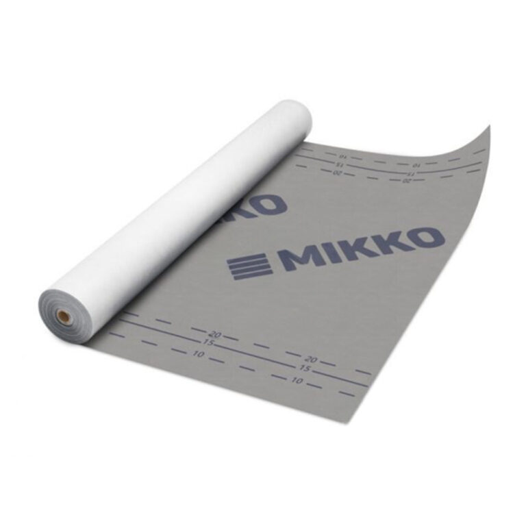 Difuzinė-plėvelė-MIKKO-140–tai-trijų-sluoksnių-kombinuota-stogo-plėvelė,-pasižyminti-aukštu-garų-pralaidumu-ir-visišku-atsparumu-vandeniui.-Skirta-šlaitiniams-ventiliuojamiems-stogams-bei-ištisai-apkalamų-stogų-konstrukcijoms.