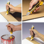 Peiliukas OLFA L5-AL 18 mm – itin tvirtas segmentinis peilis su automatiniu ašmenų fiksavimu, neslystančia rankena ir juodomis LBB geležtėmis profesionaliam naudojimui.