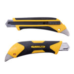 Peiliukas OLFA L5-AL 18 mm – itin tvirtas segmentinis peilis su automatiniu ašmenų fiksavimu, neslystančia rankena ir juodomis LBB geležtėmis profesionaliam naudojimui.