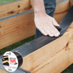 Terasos iregimas klijuojant apsauginę juostą.