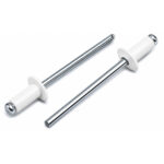 Kniedės DIN7337 A 3.2x8 Al/Pl RAL9010 Balta