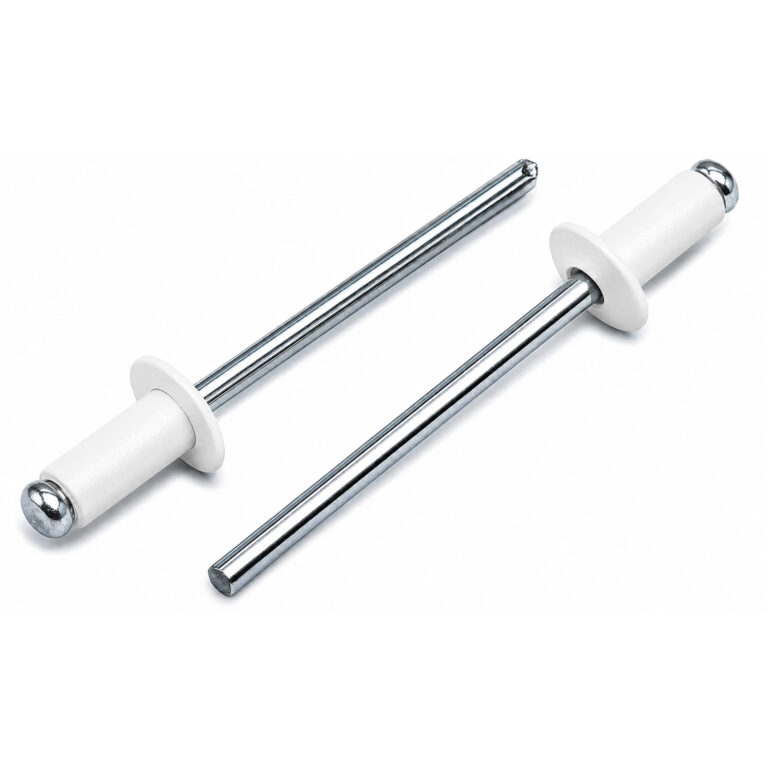 Kniedės DIN7337 A 3.2x8 Al/Pl RAL9010 Balta