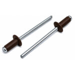 Kniedės DIN7337 A 3.2x8 Al/Pl RAL8017 Ruda, 1000 vnt.