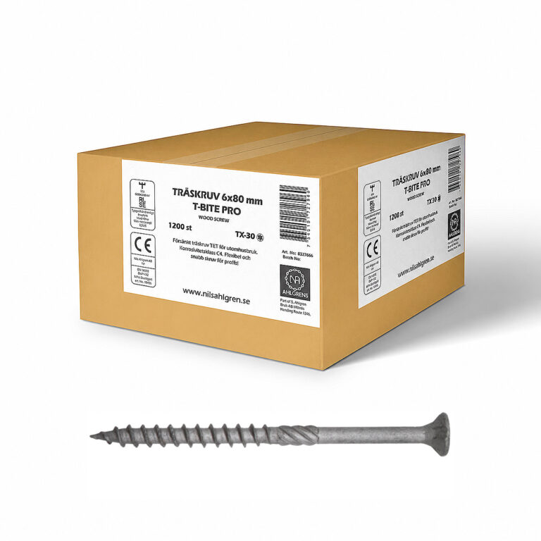 T-Bite PRO 6x80 mm TX30 C4 medvaržčiai, 1200 vnt. kartoninėje pakuotėje